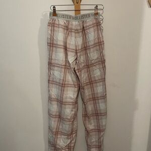 Hollister womens Plaid Lounge Pants - pink and White